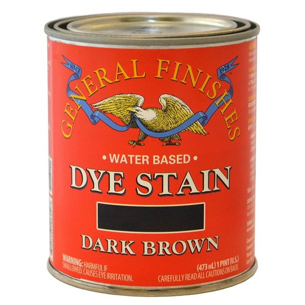 General Finishes 1 Pt Dark Brown Dye Stain Water-Based Wood Stain DPD